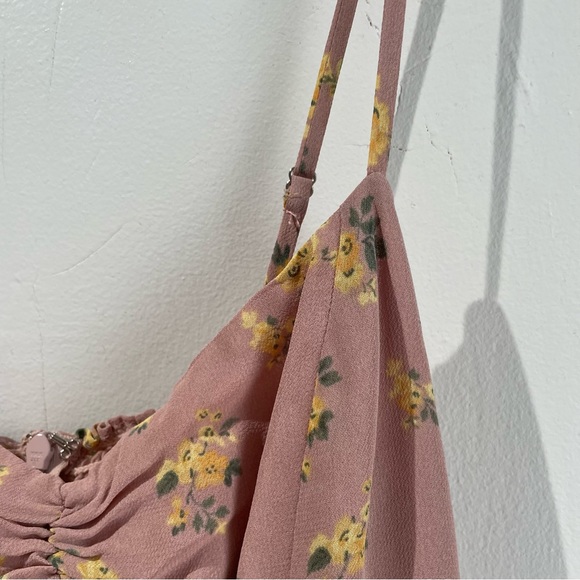 NWT Reformation Emersyn Floral Pink Midi Slip Dress Size 0 - Picture 5 of 8